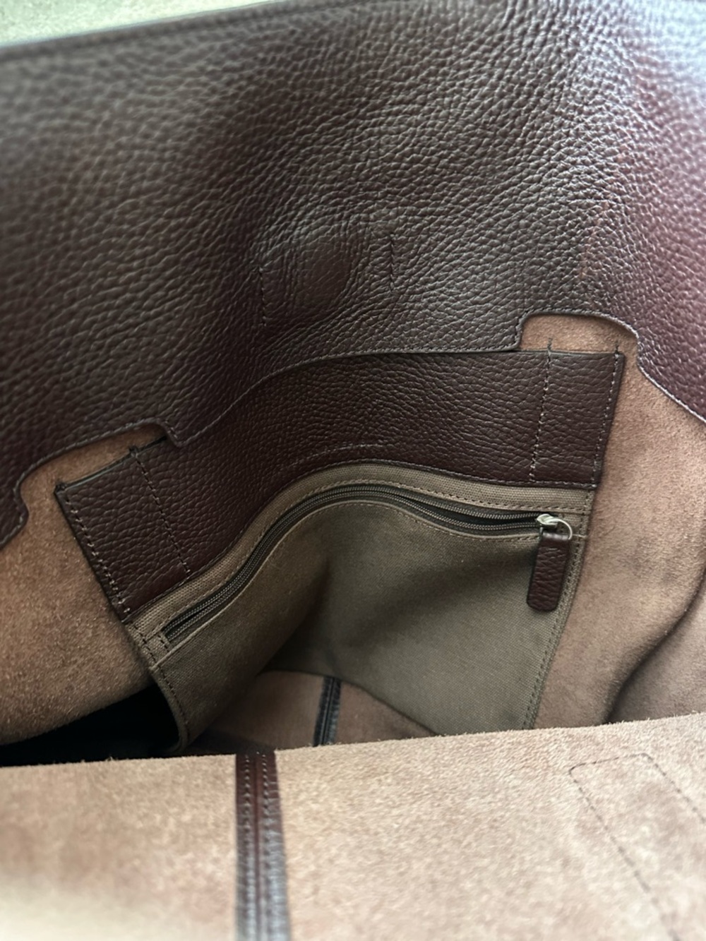 Banana Republic Genuine Leather Large Tote Bag Handbag Collection Deep Plum - Picture 4 of 10